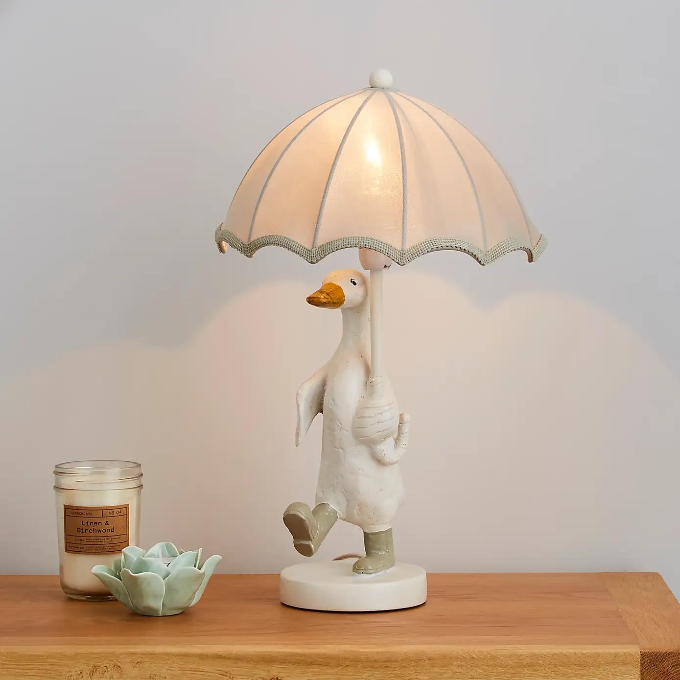 New Adorable Hand Crafted Darcy Resin Duck Table Lamp Fun Character Hand-Painted Finish Home Decor