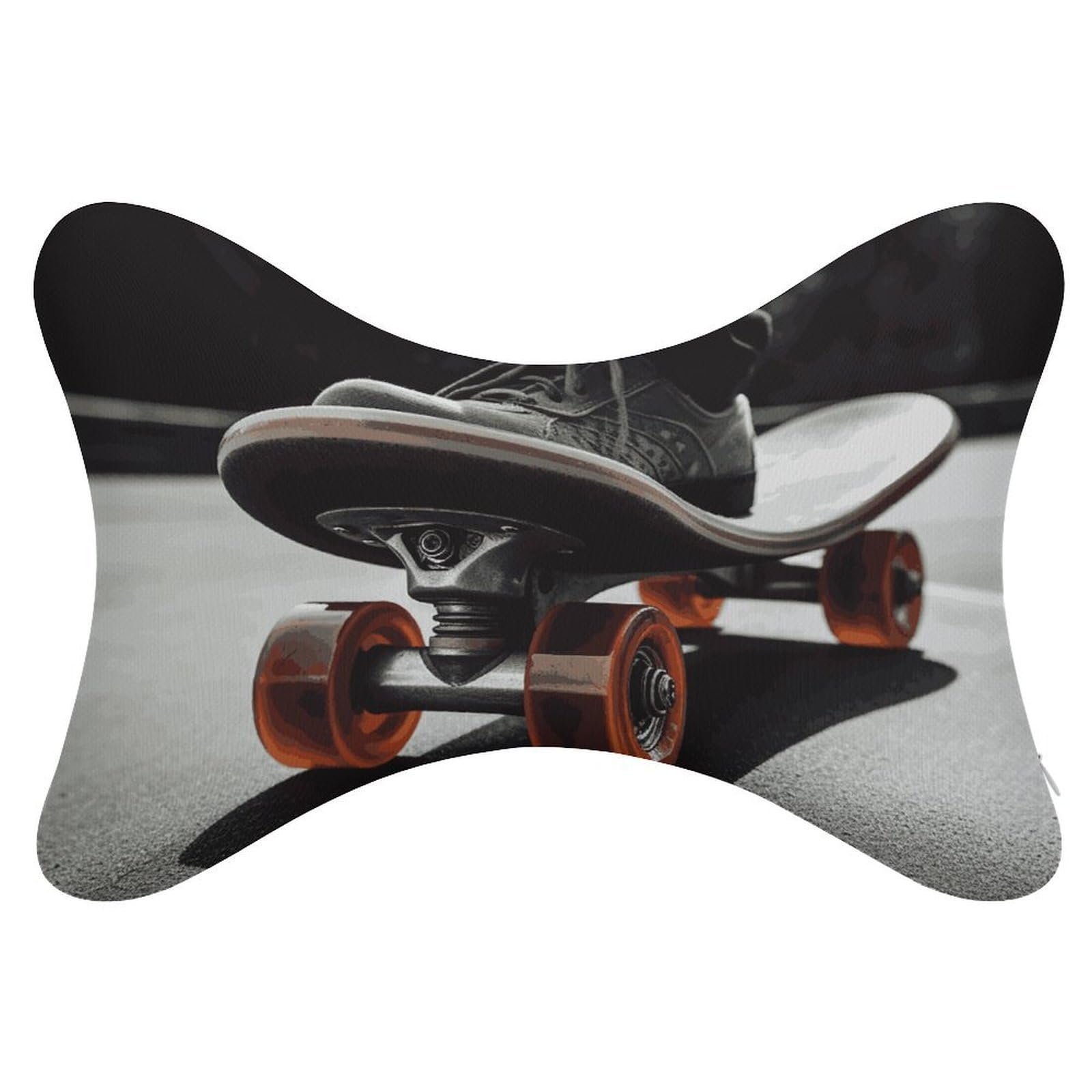Adfgyerh Style Skateboard Wheel Pillow ，Memory Foam Pillow Core，Cushion,Provide Neck Support，Car Pillows For Travel Car Seats And Home Offices.
