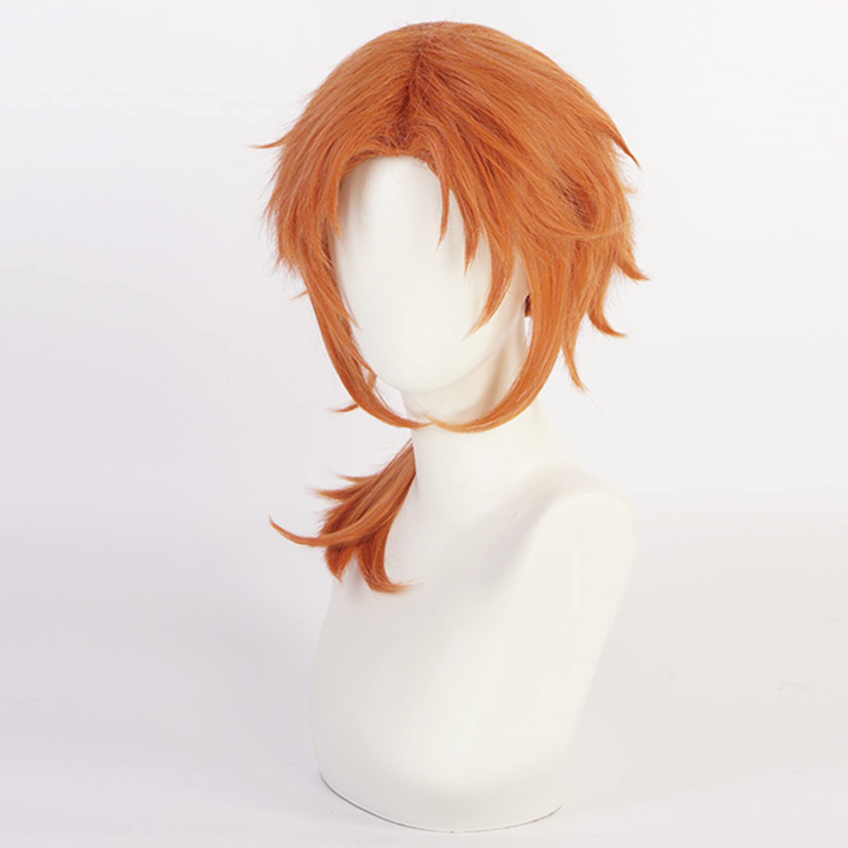 Orange Red Long Curly Ponytail Wig for Anime with Heat Resistant Fiber Synthetic for Women Men Halloween Comic Con Cos Role Replacement Wigs - Image 4