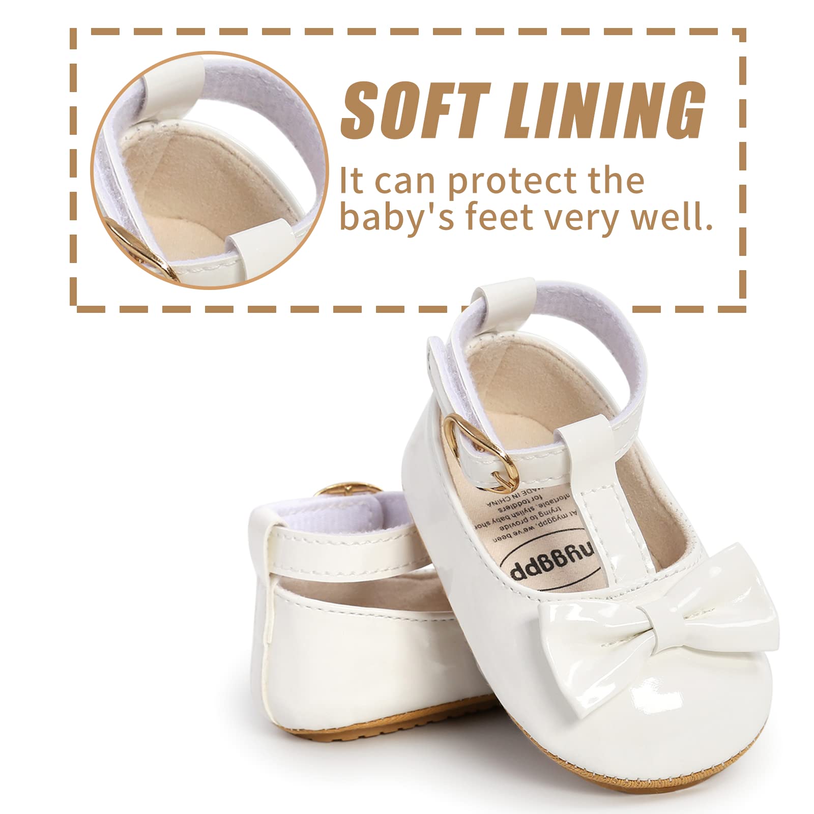 Baby Girls First Walking Shoes Mary Jane PU Leather Anti-Slip Princess Shoes Infant Baby Shoes — view 25