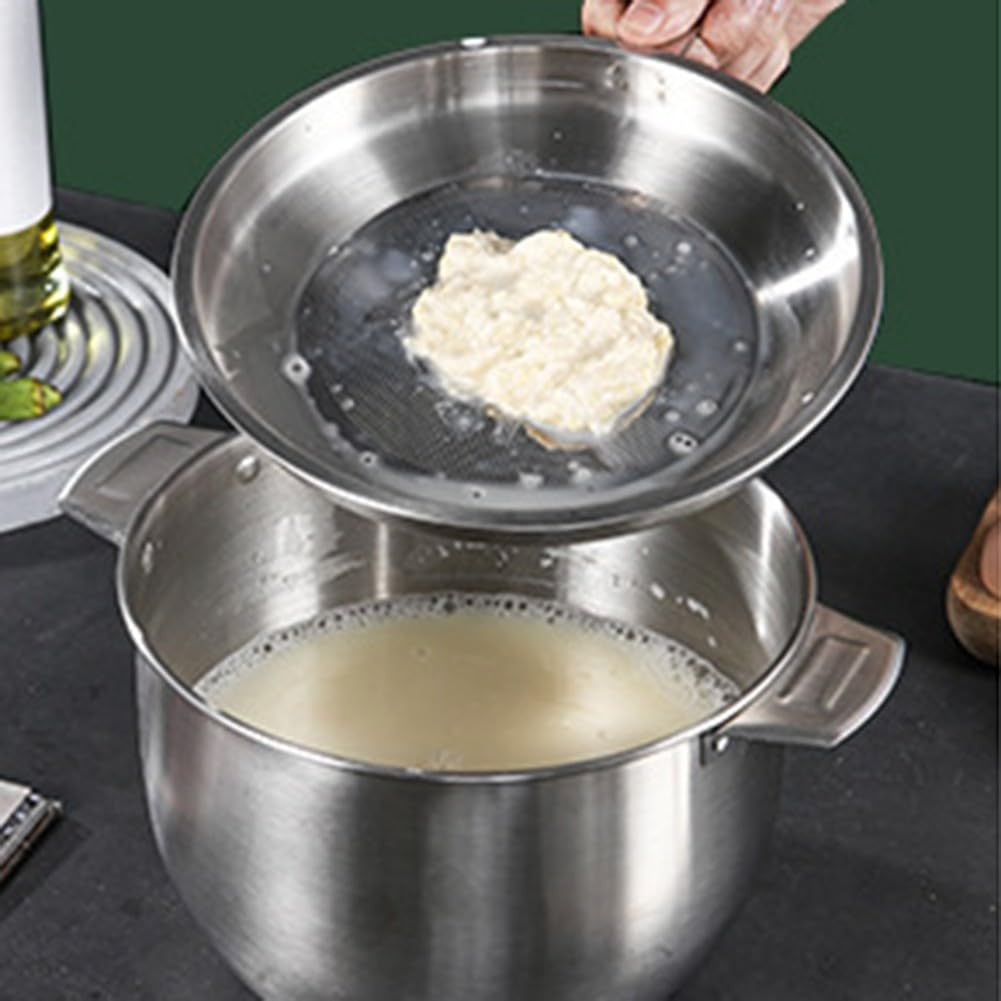 Whychstore Pot filtrant à huile en acier inoxydable avec couvercle, pot filtrant multifonction avec réservoir de stockage d'huile avec bol empilable (5,2 l)