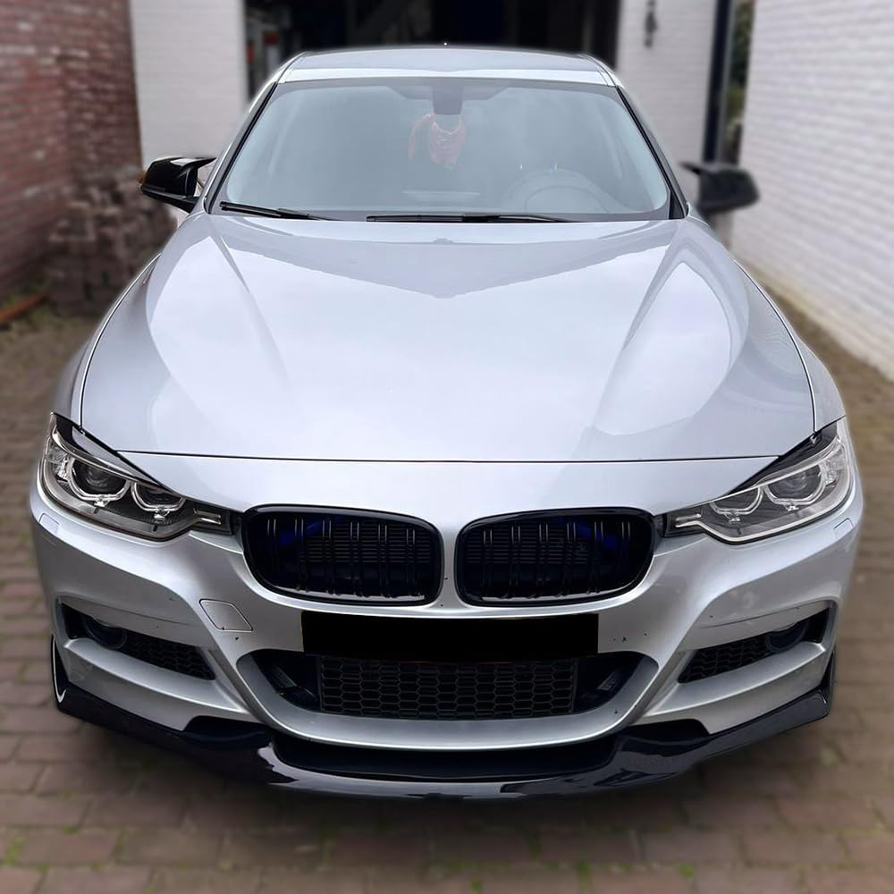 Frontlippe Frontspoiler kompatibel mit BMW 3er F30 M-Tech 2012-2019 mit ABE TÜV Schwarz Glänzend
