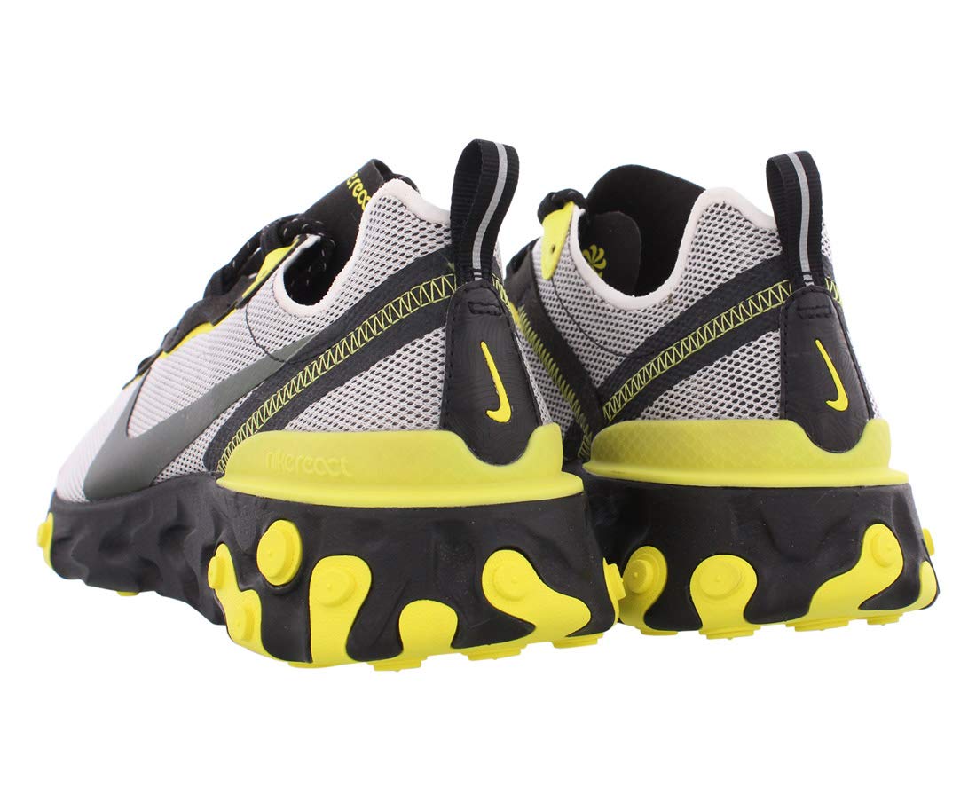 Nike Mens React Element 55 Running Shoes, Pure Platinum/Black-dynamic Yellow, 10.5