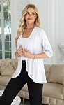 Femmes Léger 3/4 Manches Ouverte Cardigan à maille souple Casual Sweater