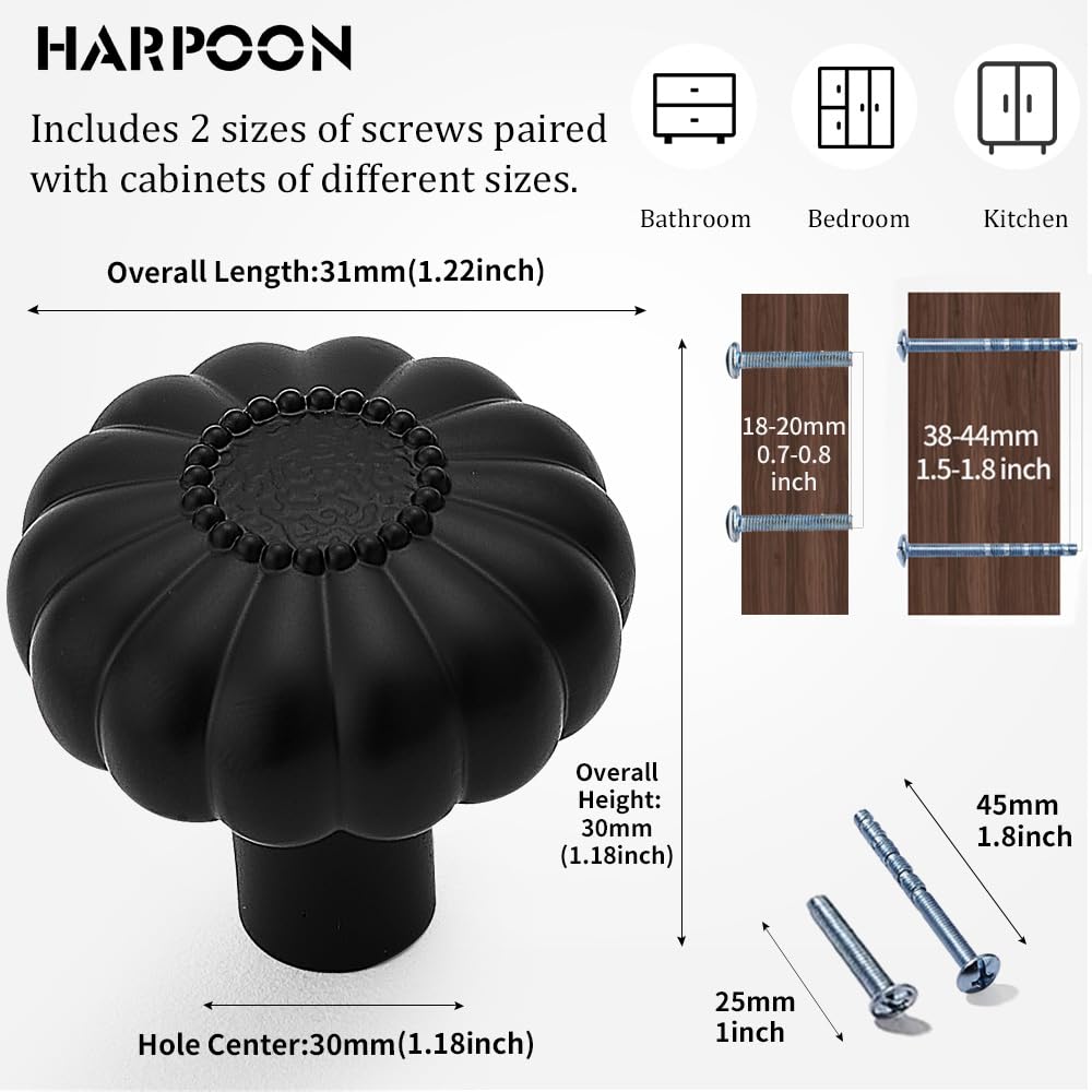 HARPOON Cabinet Knobs 1 Inch Round Knob Odern Pulls Drawer Handle - View #5
