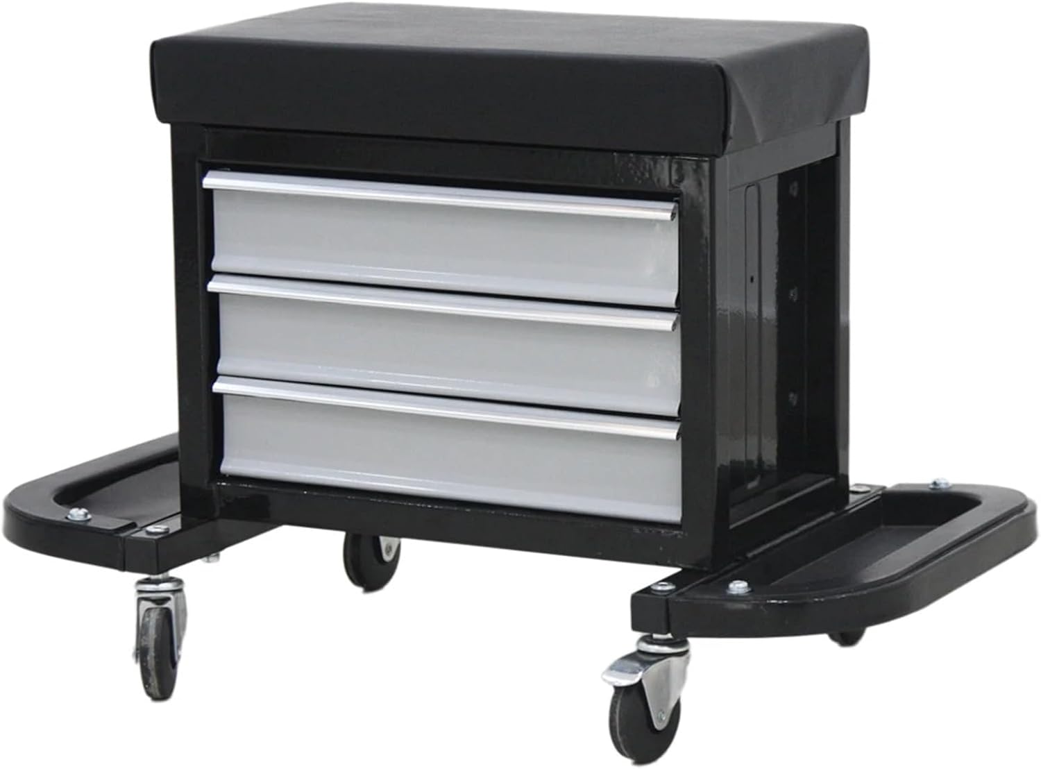 作業補助椅子 3つの引き出し付き頑丈なメカニックローラーシート