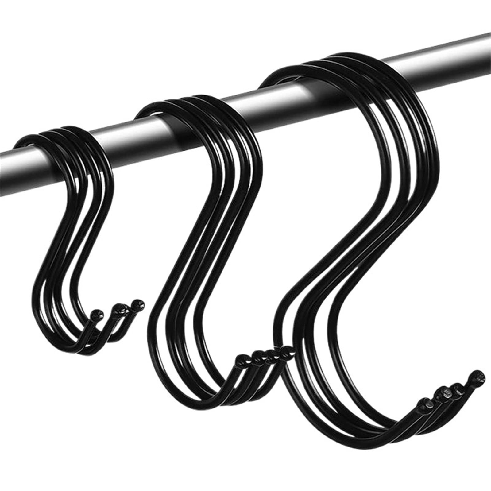 Ganchos de cocina for colgar, gancho Metal negro/plateado, organizador armario, soporte for bolso, herramientas útiles, 10/50 Uds(70mm,50Pcs)
