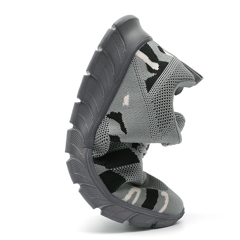 Image of Womens Tennis Shoes Sneakers Walking Running Gym Athletic Slip On Shoes Casual Workout Shoes for Women Lightweight Comfortable Breathable Grey US Size 8.5