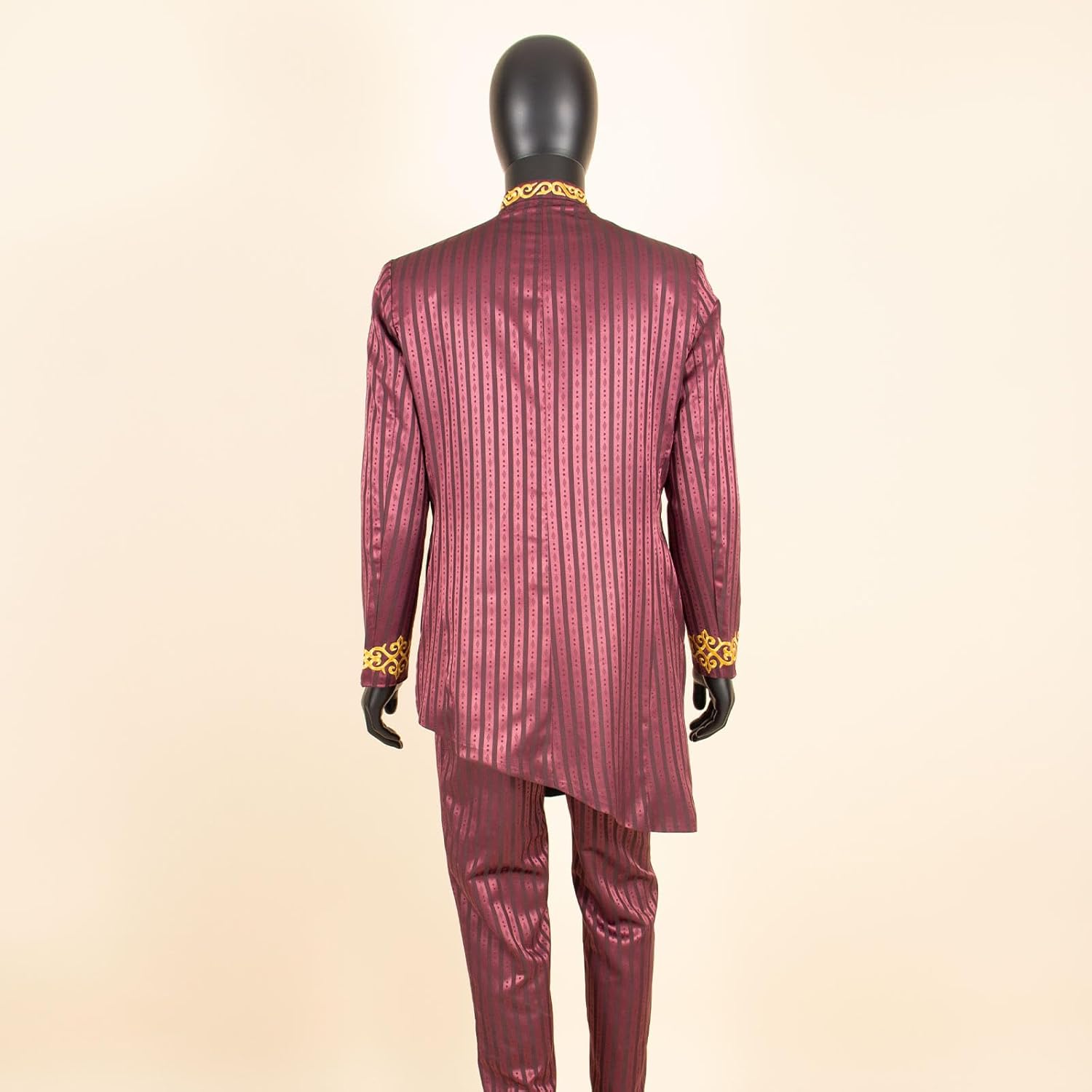 African Attire for Men Embroidery Jacket and Trousers Wedding Formal Slim Fit 2 Piece Set