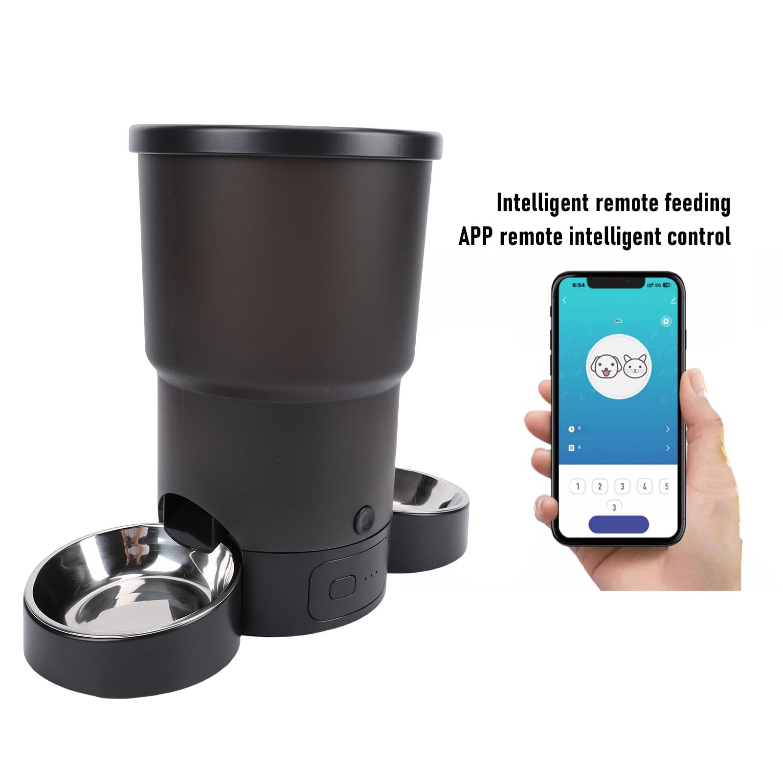 Fockety Distributeur de Croquettes WiFi Automatique avec Programmation des