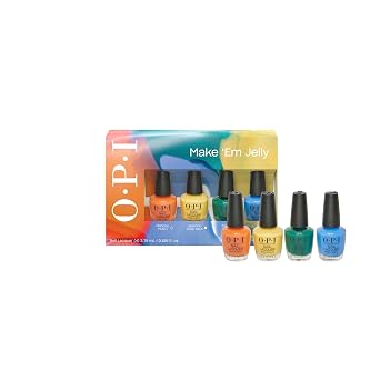 OPI Nail Lacquer 4PC Mini Pack | 4 Creme Summer Shades, Chip Resistant Nail Polish Gift Set | Make Em Jelly! Collection | Summer 2025