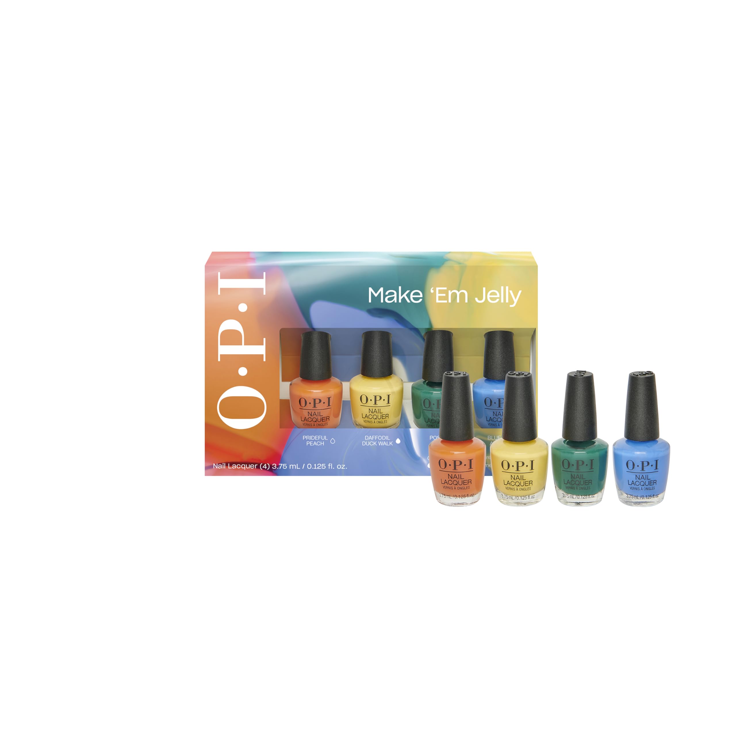 OPI Nail Lacquer 4PC Mini Pack | 4 Crème Summer Shades, Chip Resistant Nail Polish Gift Set | Make 'Em Jelly! Collection | Summer 2025