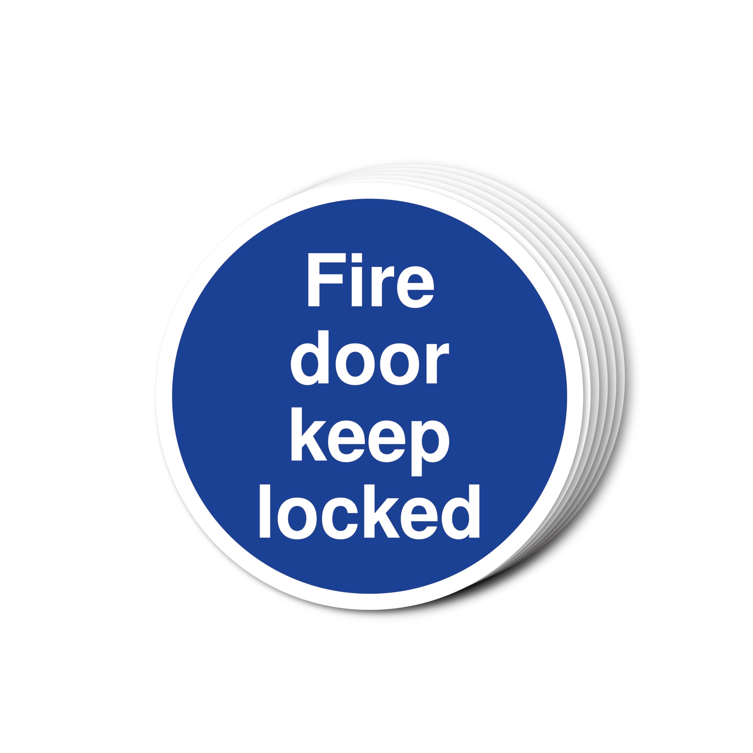 Fire Door Keep Locked Signs 80mm x 80mm Multi Pack Strong Adhesive Vinyl Stickers for Fire Door Safety (6)
