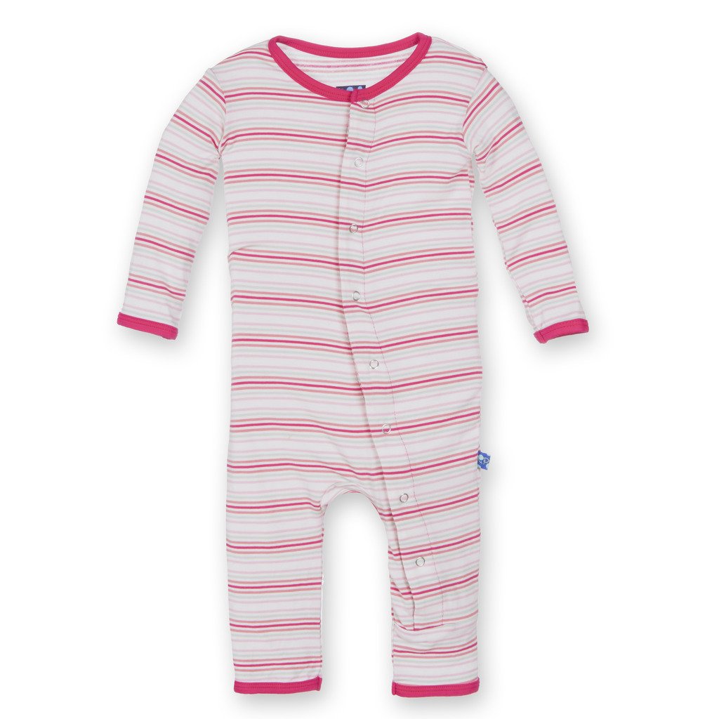 KicKee Pants Little Girls Print Fitted Coverall- Girl Desert Stripe, 18-24 Months