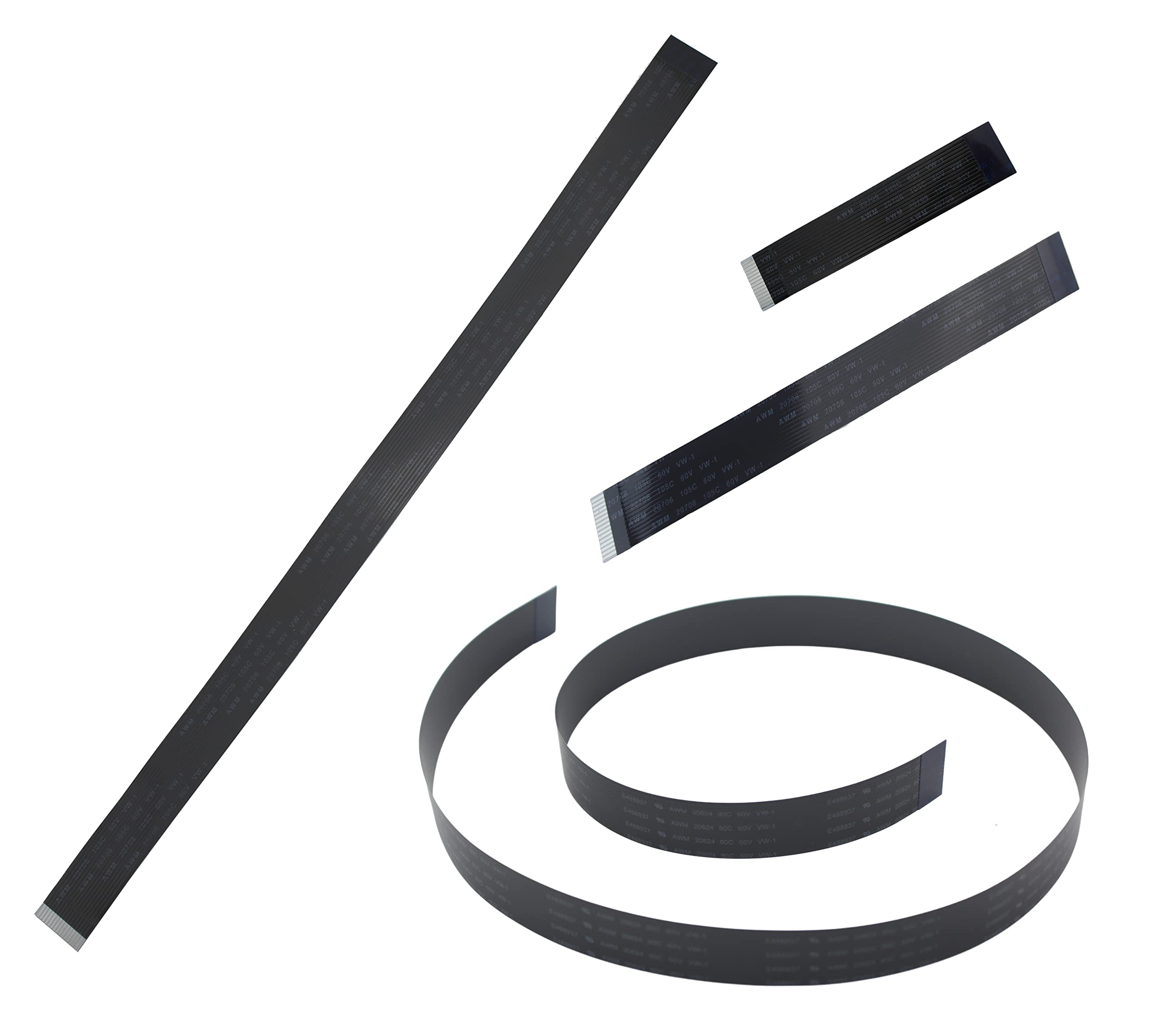 Sample Pack Flex Cable for Raspberry Pi Camera - Black 8, 15, 30, and 60 cm