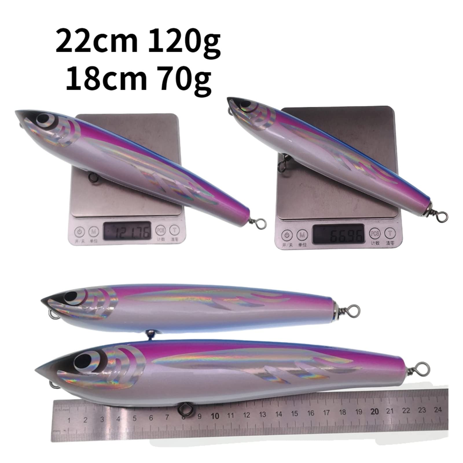 XILILHC 3 PZ Acqua Salata Big Game Esca di Legno 22 cm/18 cm 120 g/70 g Richiamo di Pesca A Traina Matita di Mare Profondo Pesca in Barca Esca Artificiale richiamo di Pesca