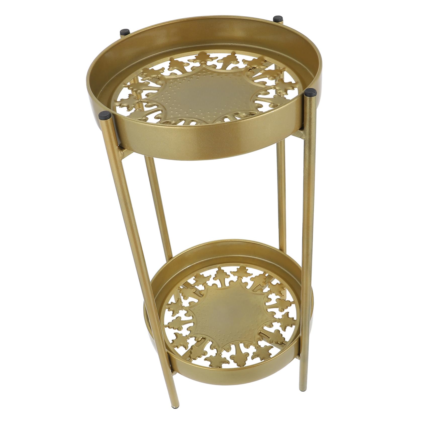 Étagère à fleurs fer artisanal LIOOBO à double niveau pour pot de plante