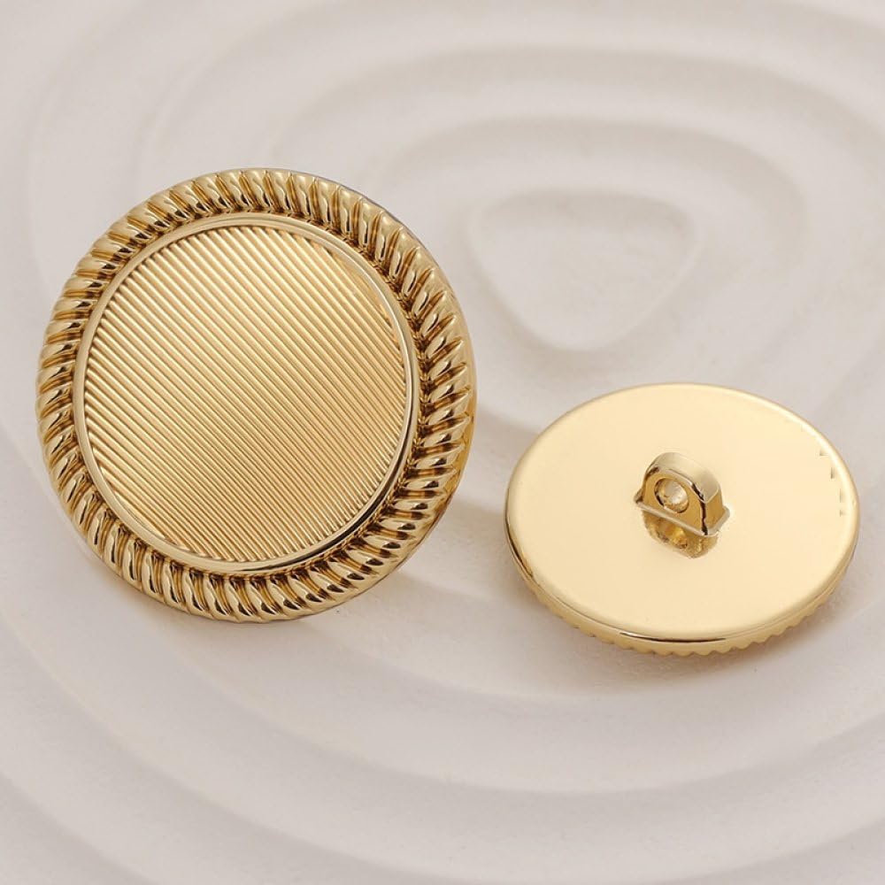 El botón, 10 Piezas de Rayas Doradas, for Ropa Mujer o Hombre, cárdigans(20mm)