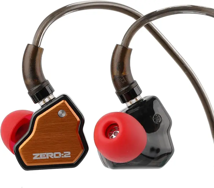 LINSOUL 7Hz x Crinacle Zero:2 In-Ear-Monitor, Aktualisierter 10mm dynamischer Treiber IEM, kabelgebundene Ohrhörer, Gaming-Ohrhörer, mit OFC IEM-Kabel für Musiker(Ohne Mikrofon,Orange)