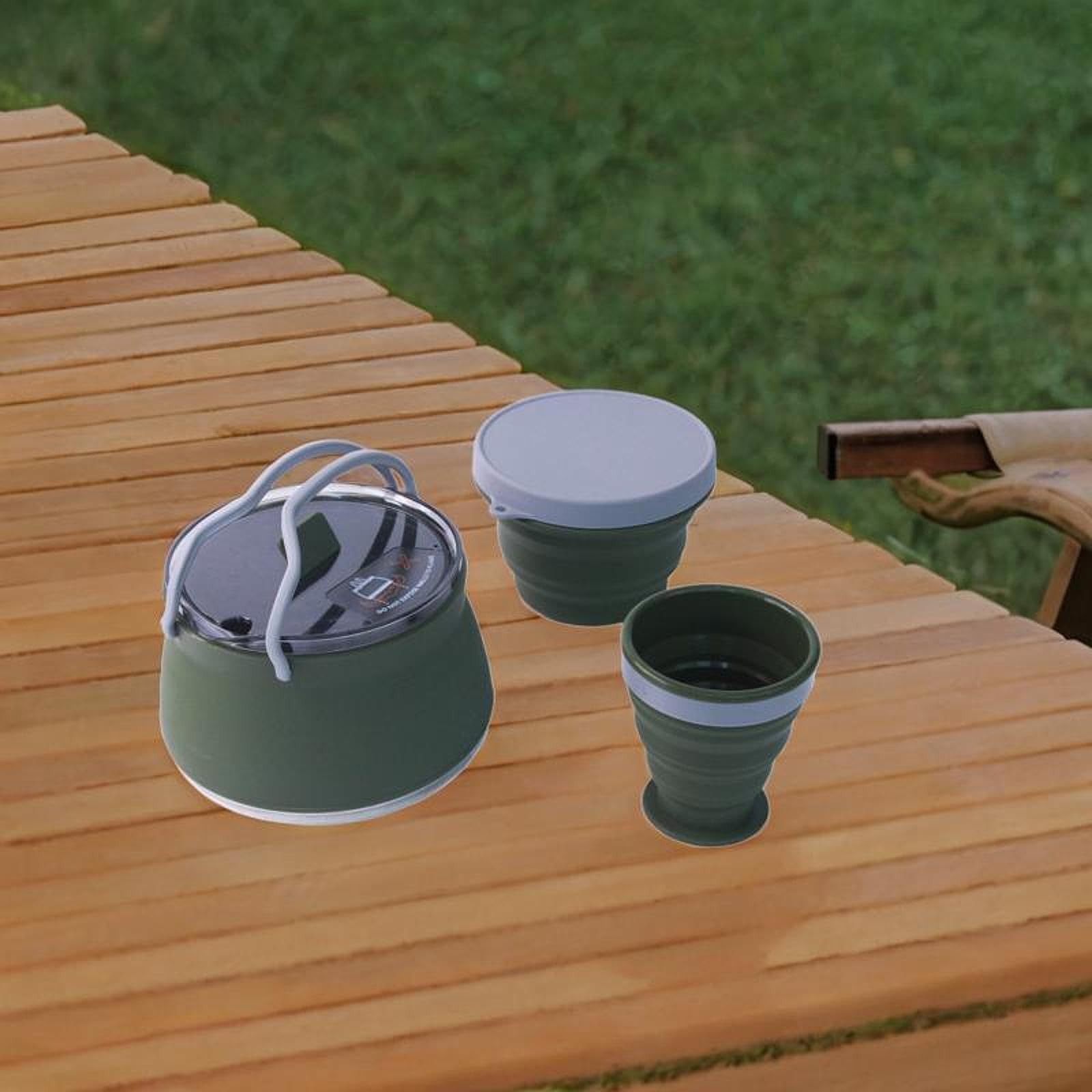 Tetera de Camping Portátil con Tapa Y Hervidor de Agua.