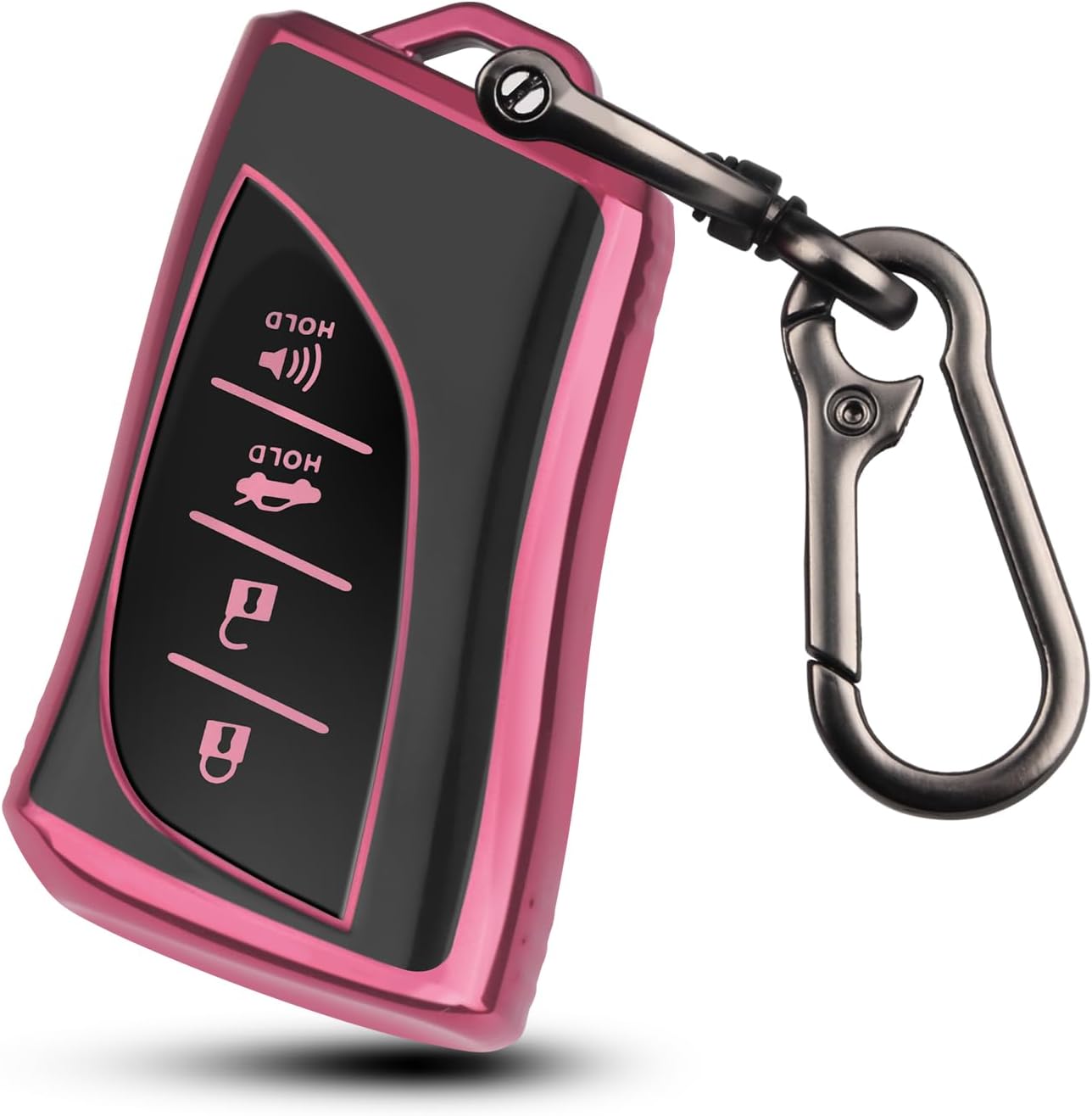 MILD EAST Key Fob Cover Fit for Lexus, 4 Buttons TPU Protection Key Case Compatible with 2018-2025 ES250 ES300h ES350 RX350 UX200 LS500 LS500H LC500 LC500h NX250 NX350 GX550 TX (Silver/White)