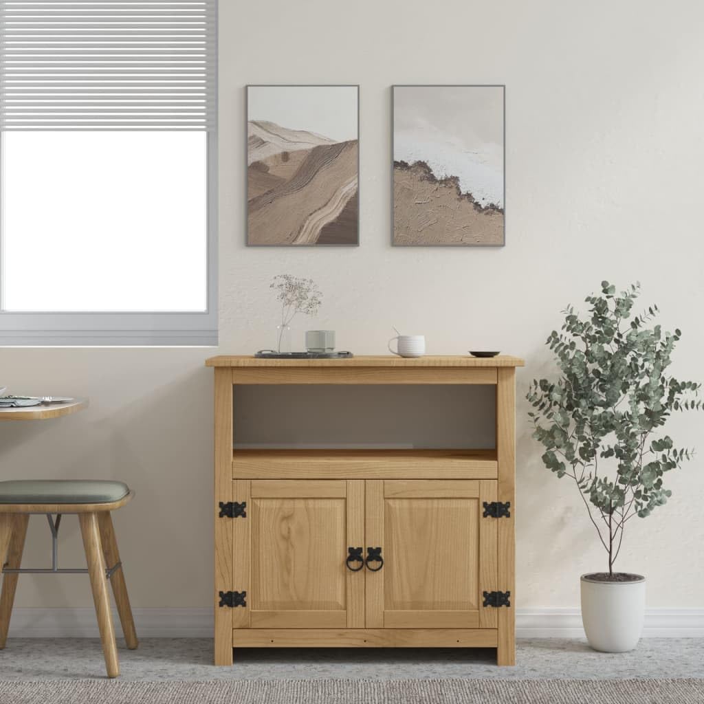 vidaXL TV Stand, Functional TV Table/Cabinet with Ample Storage for Living Room, Rustic Charm, Mexican Pine Corona Range, 31.5