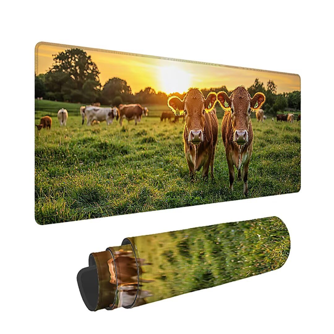 Podkładka pod mysz do gier XXL - 1400x600x3mm - zwierzęta duża antypoślizgowa podkładka na klawiaturę biurową z przeszytymi krawędziami, krajobrazowa duża podkładka pod mysz do gier do biura i domu