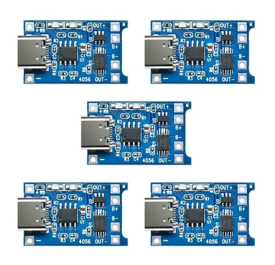 DHRUVPRO 5-Pc TP4056 Type-C Input Interface USB 5V 1A 18650 Lithium Battery Charger Module Charging Board with Dual Protection Function (5 Piece)-picture-18