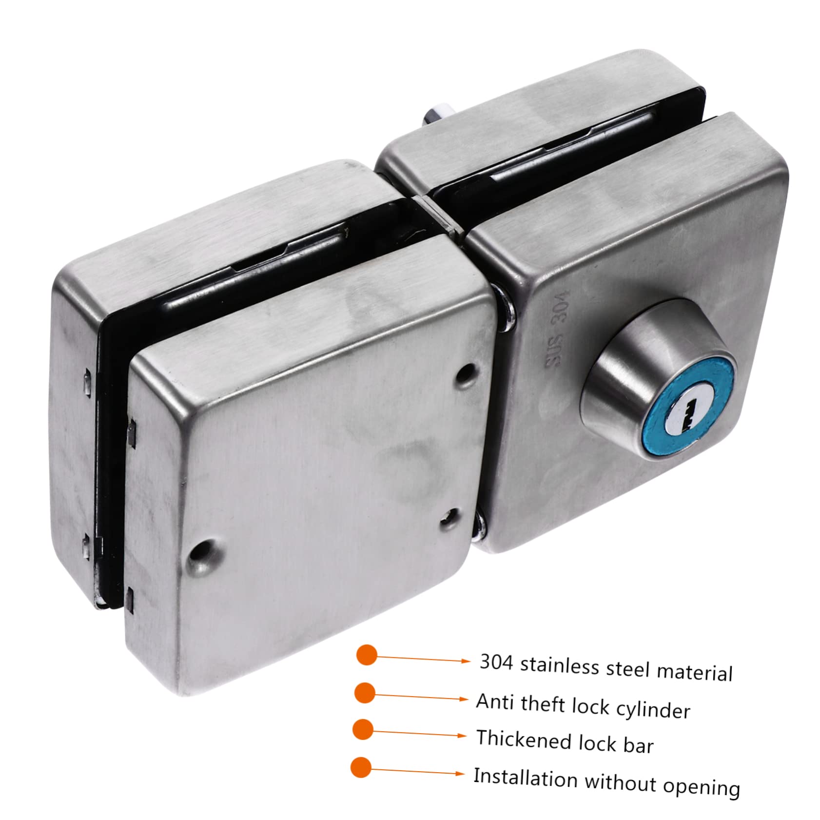 Loquet de Portail en Acier Inoxydable pour Porte Vitrée 304