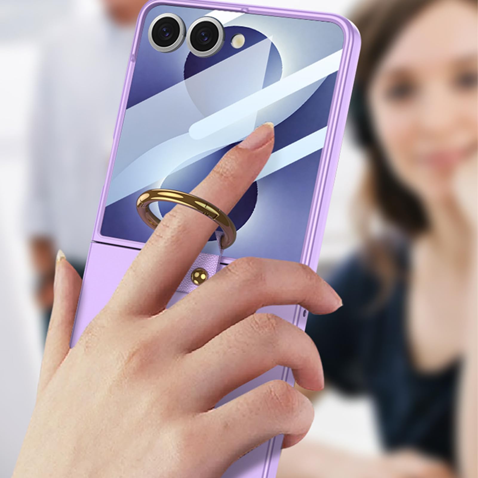 Cienkie etui do Samsung Galaxy Z Flip 8, ochrona wyświetlacza, minimalistyczna zawieszka matowana osłona z poliwęglanu, czarne, Flip 8