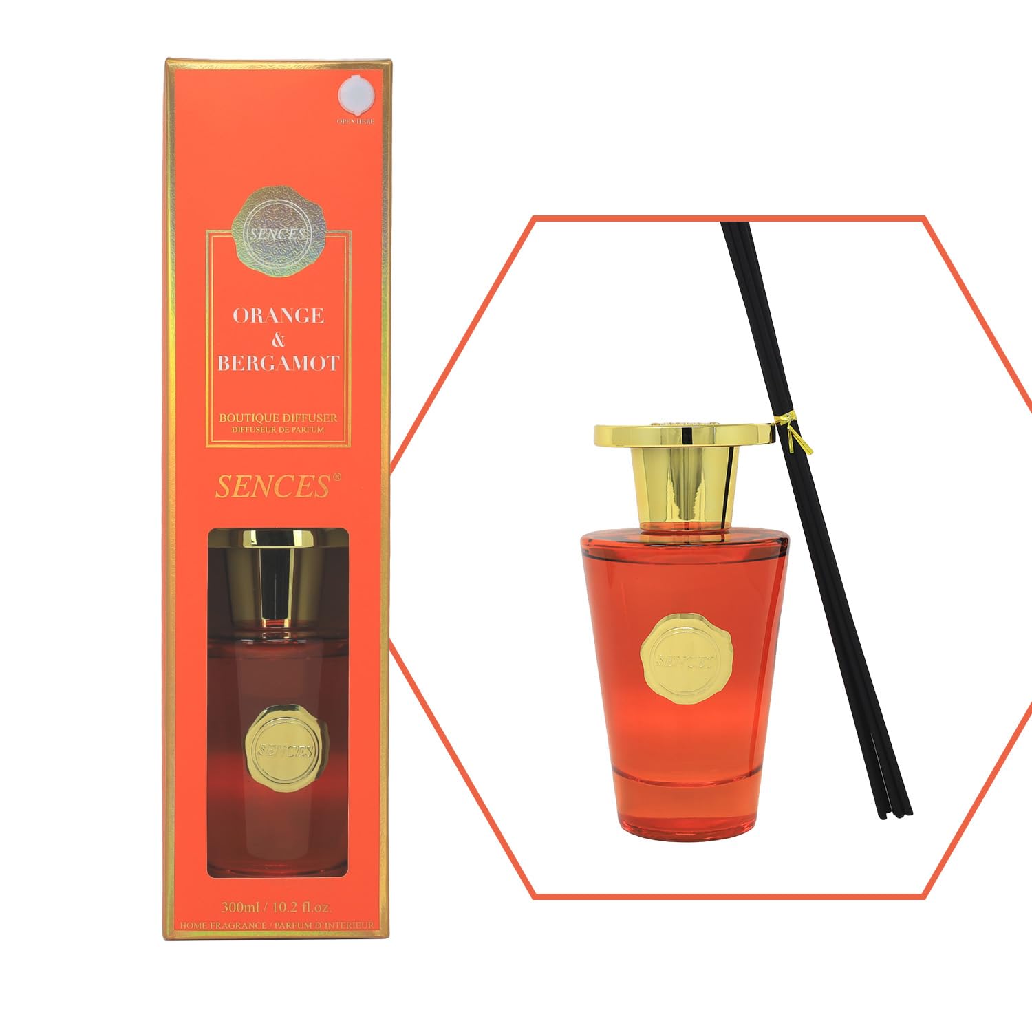 Baltus Orange & Bergamot Reed Diffuser 300Ml Orange Bergamot Air Freshener Aromatherapy Fragrance