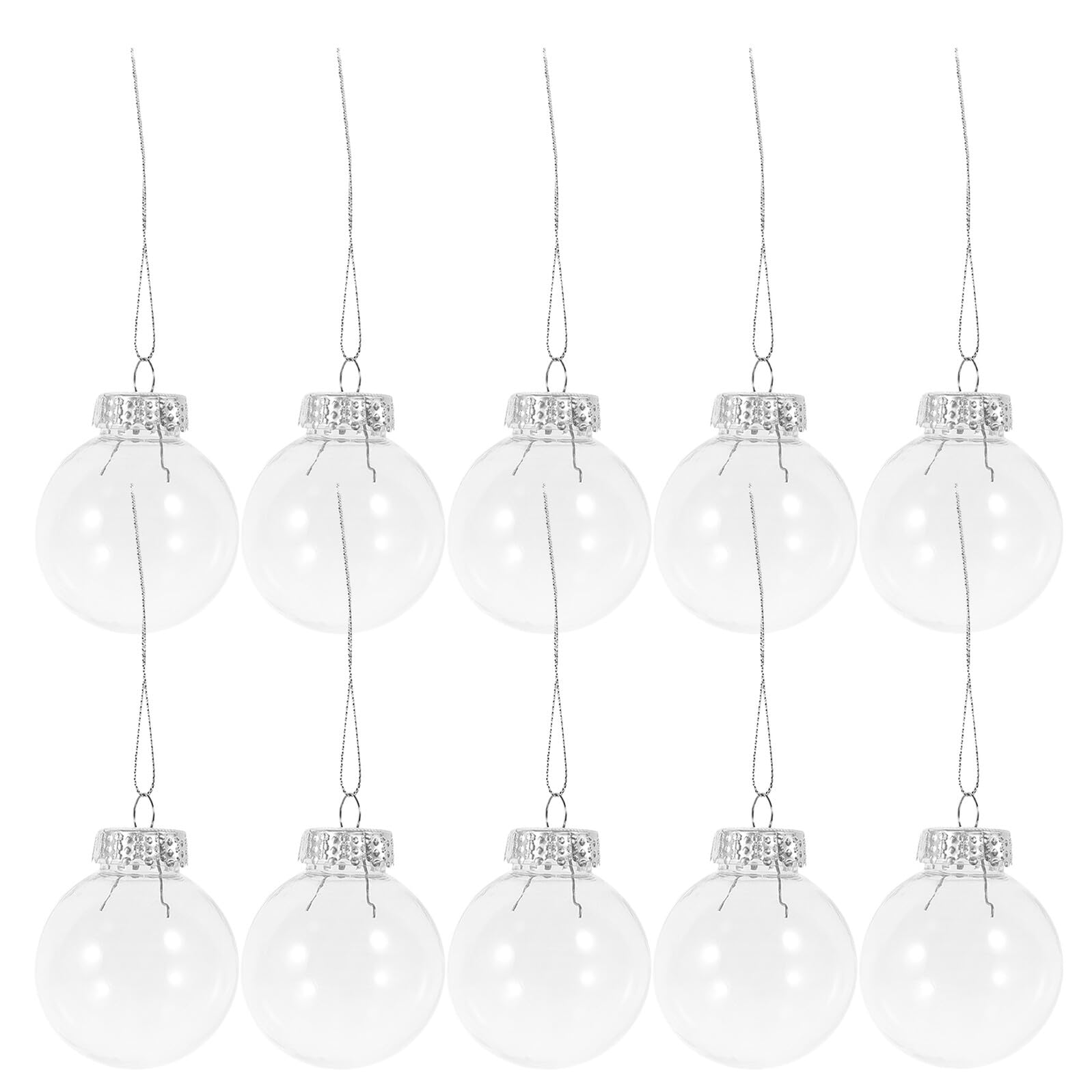 Housoutil Bolas Transparentes Rellenables de 6 CM para Decoración Navideña y Bodas 30 Unidades de Adornos Colgantes de Plástico Huecos para Manualidades y Decoración Festiva