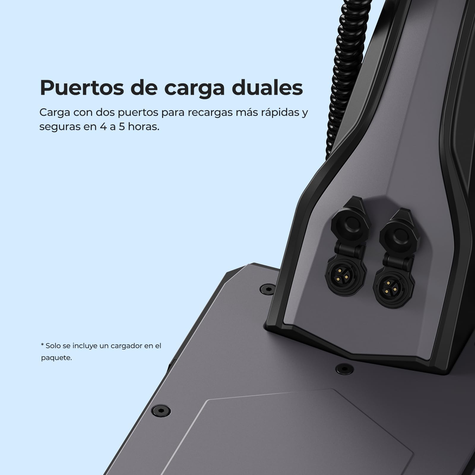 Patinete Eléctrico Ausom L2 de 10 Pulgadas con batería de 48 V y 15,6 Ah, 70 km de autonomía, E-ABS + Frenos de Disco, protección antirrobo NFC, Aventuras y desplazamientos urbanos (Motor único)