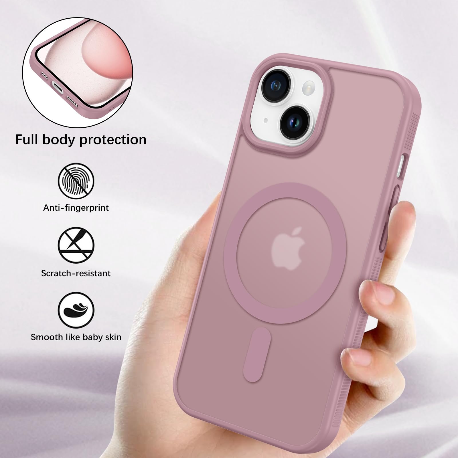 VENINGO Cover Per IPhone 13 Con Lustrini Glitter, Compatibile MagSafe, Antiurto, Rosa - 2