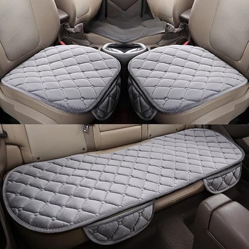3枚組 車用 シートカバーセット 前座席用2枚+後部座席用1枚 ベルベット カーシートクッショ 座布団 シート クッション 取り外しが簡単 滑り止め 通気 カー用品 ふわふわ 暖かい 可愛い おしゃれ 運転席用 助手席用 リアシート セカンドシート オール