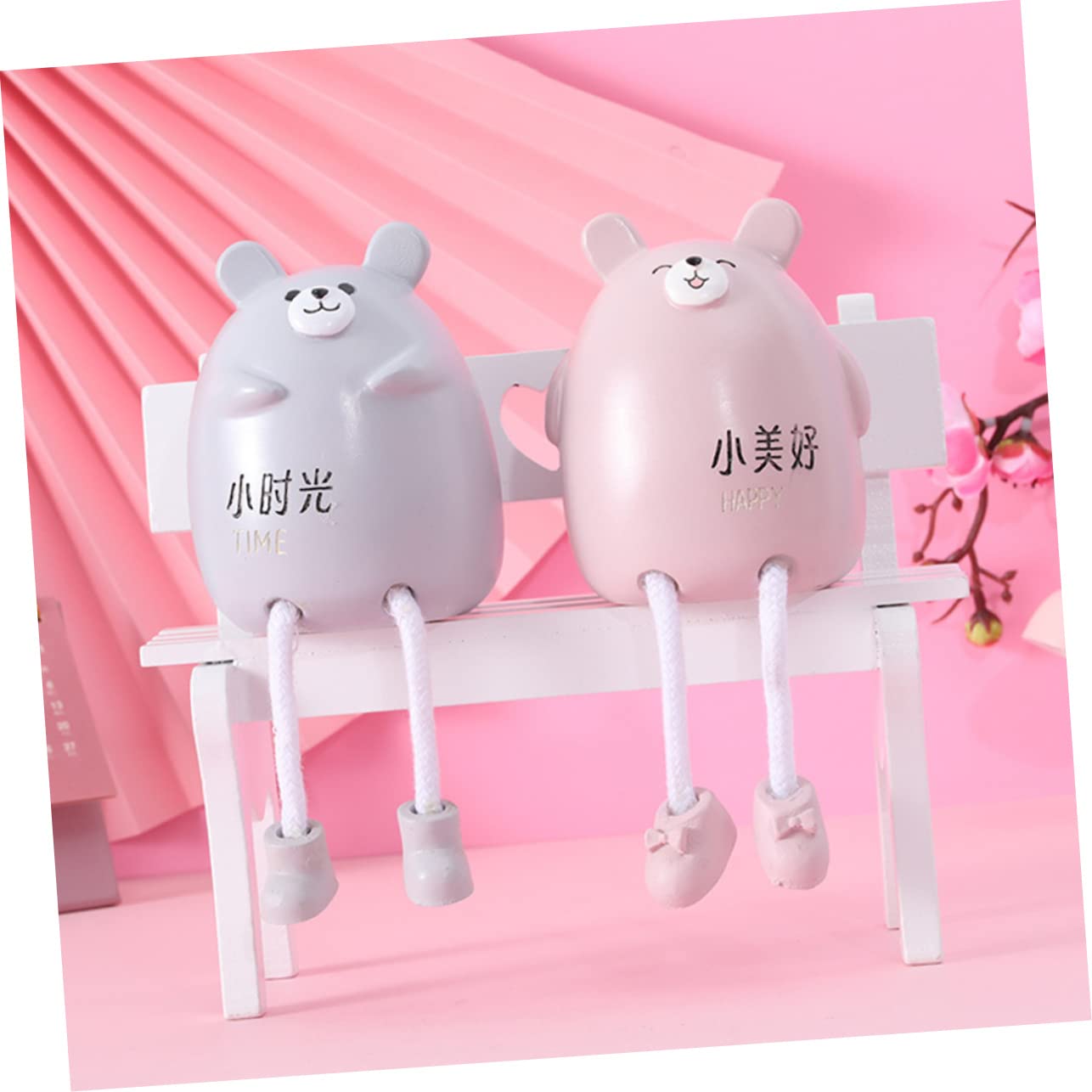 FOYTOKI Mini Doll Furniture 3pcs Hanging Leg Doll Stool Plastic Small Chairs for