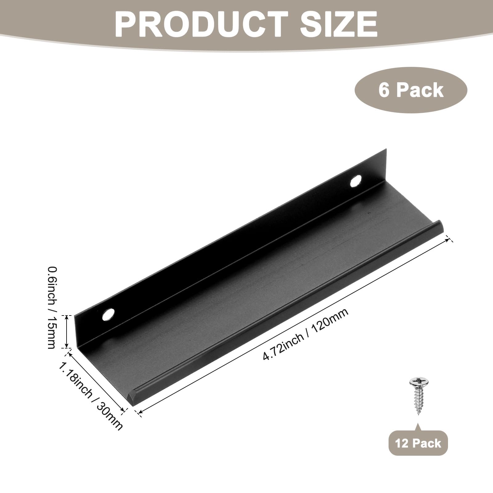 M METERXITY 6-Pack Cabinets Drawers Edge Pulls - Image 3