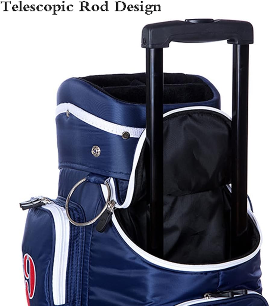 Golf Club Cart Bags for Women/Men, Golf Transport Cart Bag with Built in Wheels/Handle, Lightweight Carry Bag 5 Way Divider for Driving Range