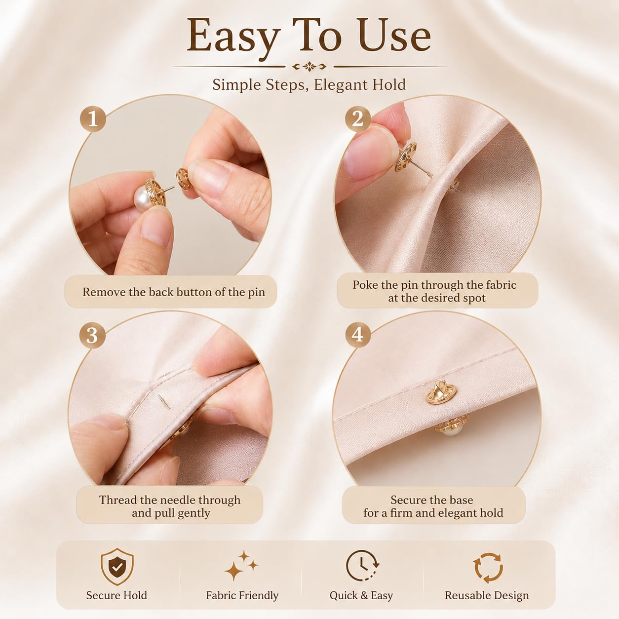 HEAVY DRIVER® 20pcs Brooch Pins for Women - Cover Up Button Pins Instant Button Jeans & Shirt Safety Brooch Enamel Modesty Pins Pearl Brooch Buttons for DIY Clothing Dress Coat 4