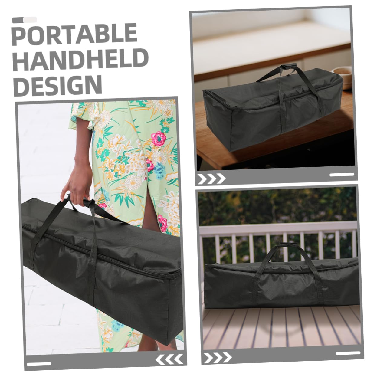Borsa per Trasporto Treppiede Oxford Nera 2 Pezzi Zip | Tessuto Oxford, Manico Portatile Pieghevole, Grande Capienza per Viaggio, Profilo Leggero e Linee Eleganti