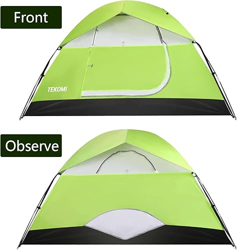 Miniatura 2 de Tienda de campaña TEKOMI impermeable familiar con mosca de lluvia extraíble, tienda de campaña instantánea para 60 segundos, diseño de ventilación