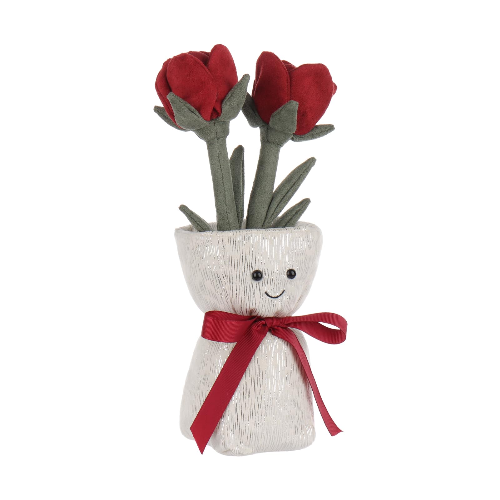 Amazon.com: Apricot Lamb Rose Vase Plush Soft Stuffed Flowers
