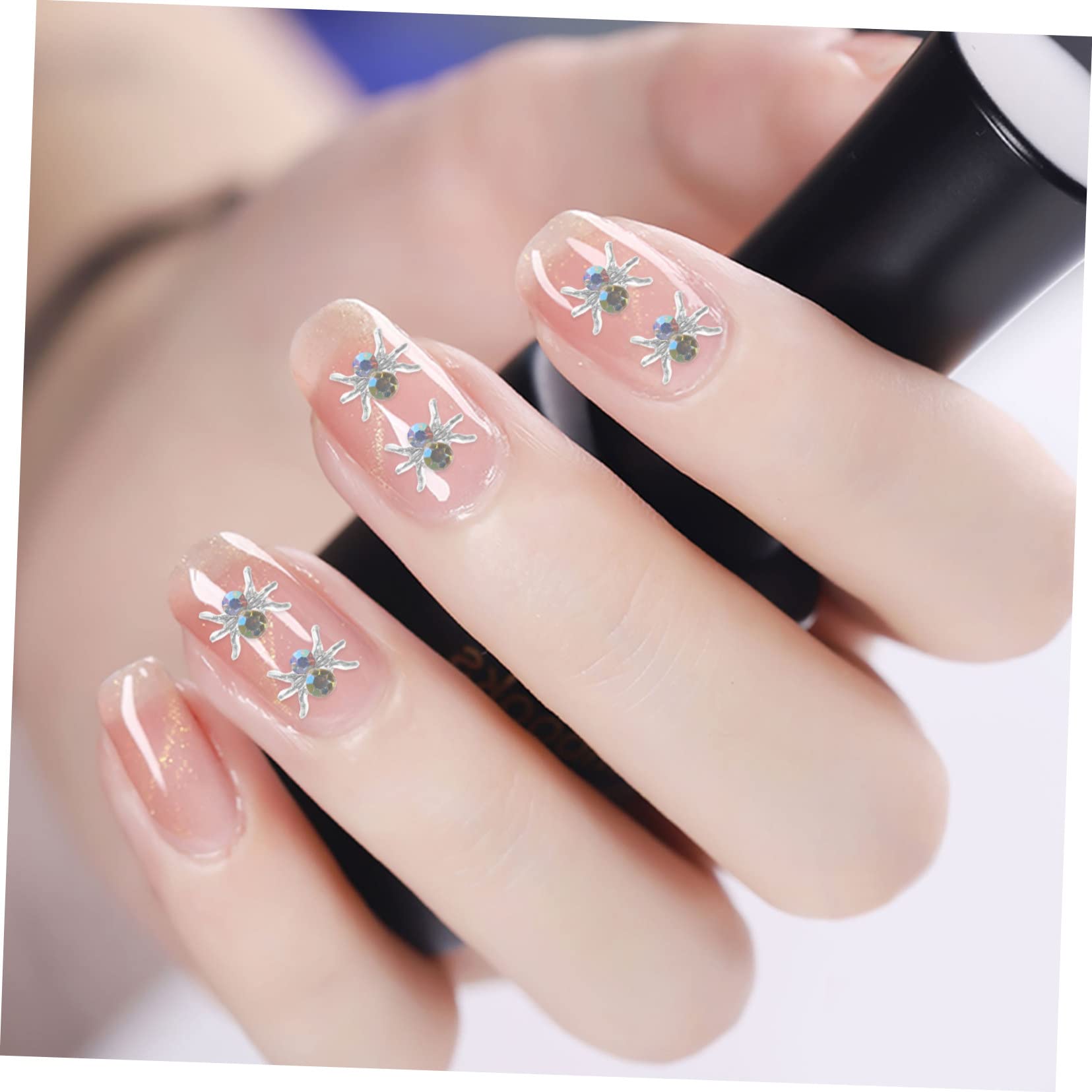 Healvian 500pezzi Charm Per Unghie Forma Di Ragno Decorazioni Per Manicurper Halloween Feste e Occasioni Speciali Facili Da Applicare Per Nail Art Creativa