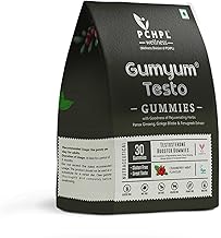 Testo Gummies, 30 Testosterone Booster Gummies for Men to Enhance Performance, Stamina & Energy with Panax Ginseng, Ginkgo Biloba & Fenugreek Extract 100% Vegan | Support Muscle Growth