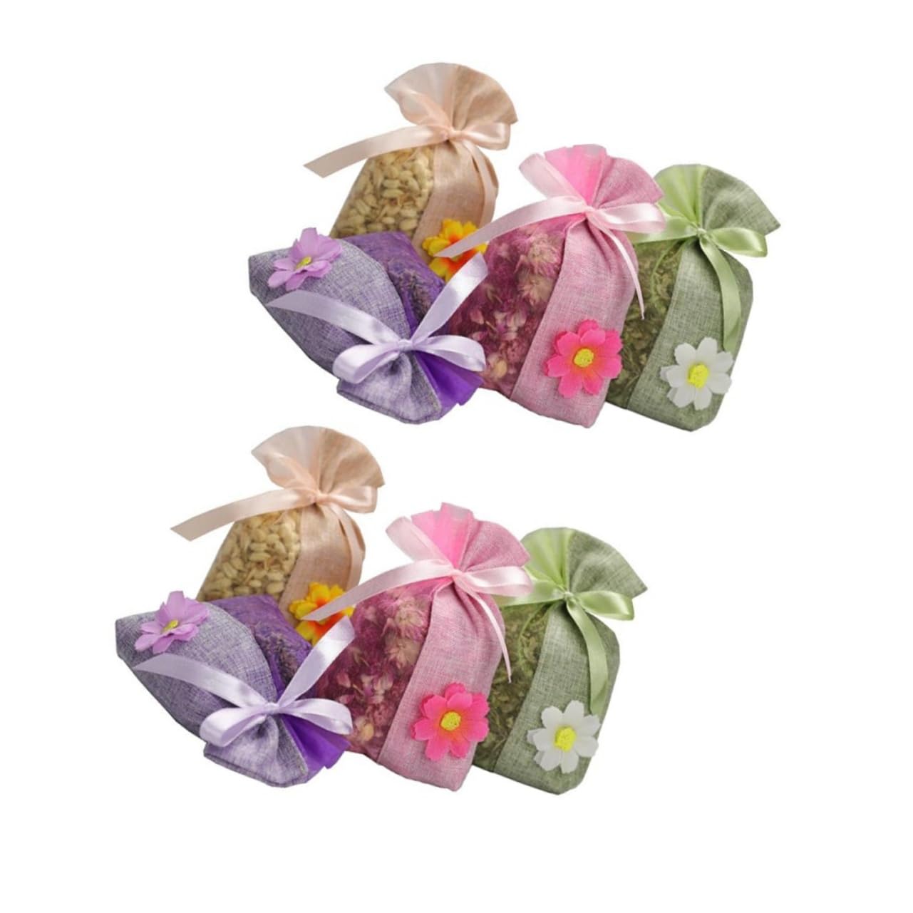 Didiseaon 16 Pcs Sachet Bag Empty Drawstring Pouch Car Lavender Flower Spice Bag Food Grade Lavender Scent