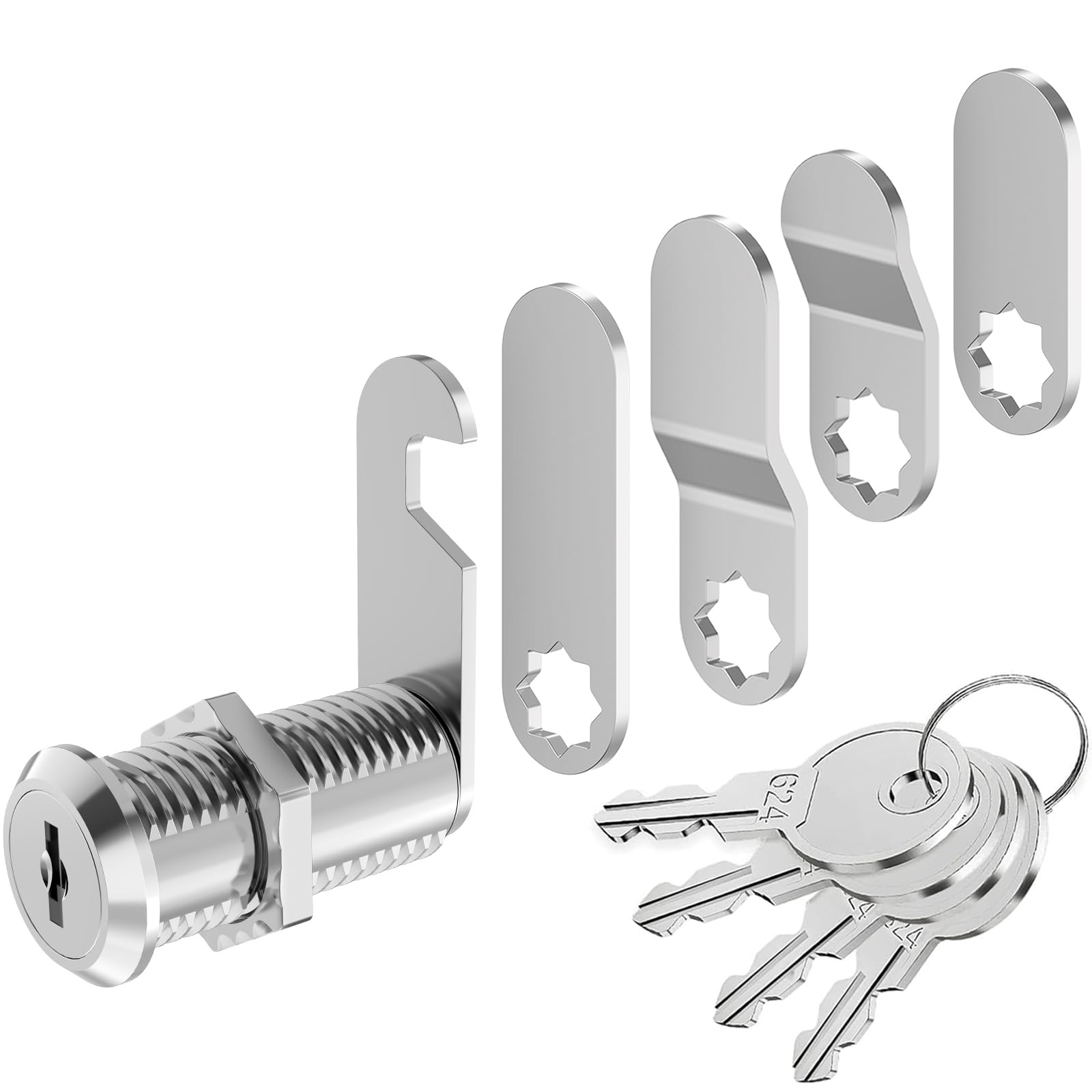 VOCIBO® Candado para buzón, 4 llaves, viene con 5 placas de cerradura diferentes, cerradura de buzón de 35 mm, cerradura de taquilla, diámetro 18 mm, cerradura de palanca para buzones y puertas de