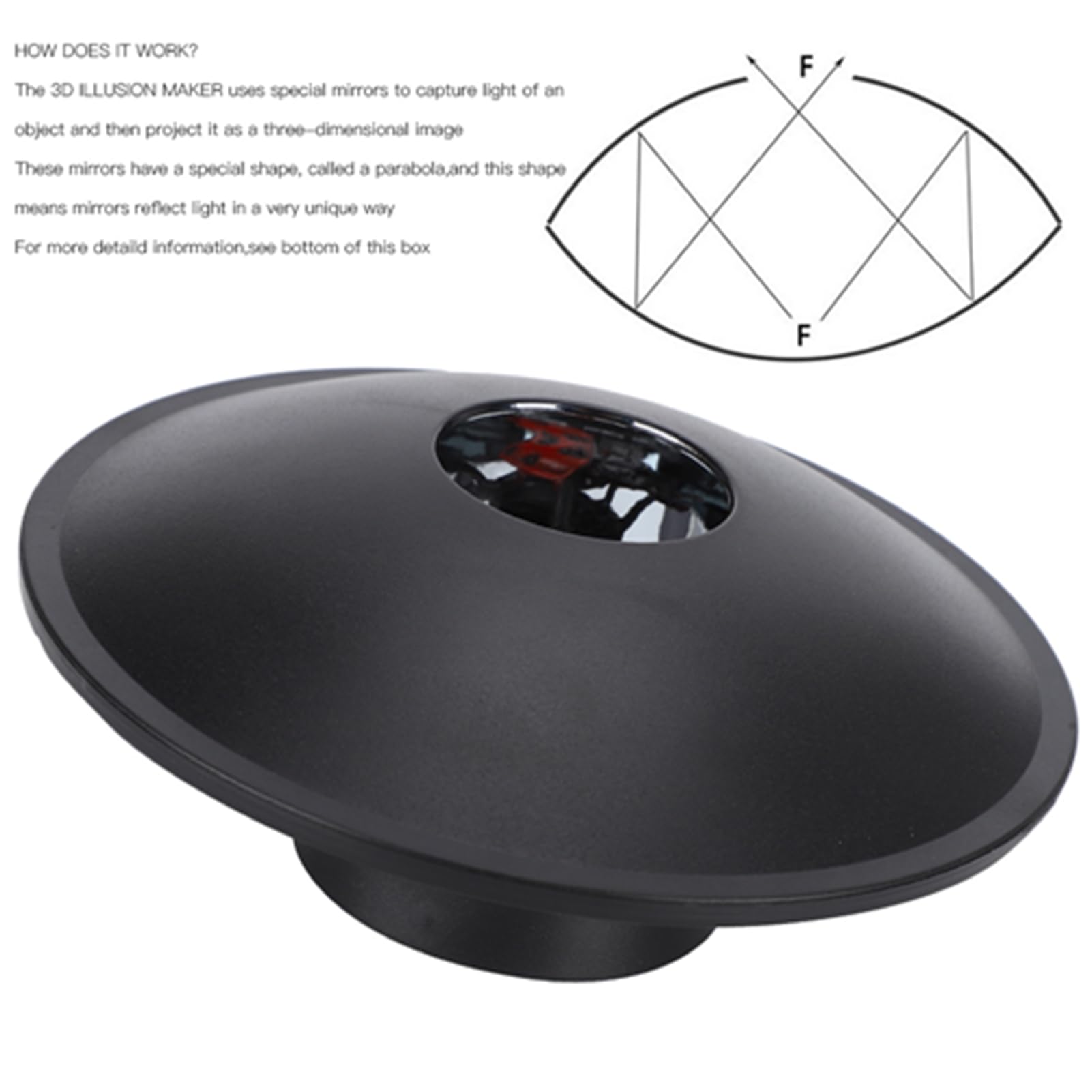 3D Mirascope Maker lustrzana miska, zabawki optyczne, luneta z przeszkodami, hologram, urządzenie, zabawka 3D, miraskop, optyczny, projekcja, zabawki, hologram, twórca obrazu
