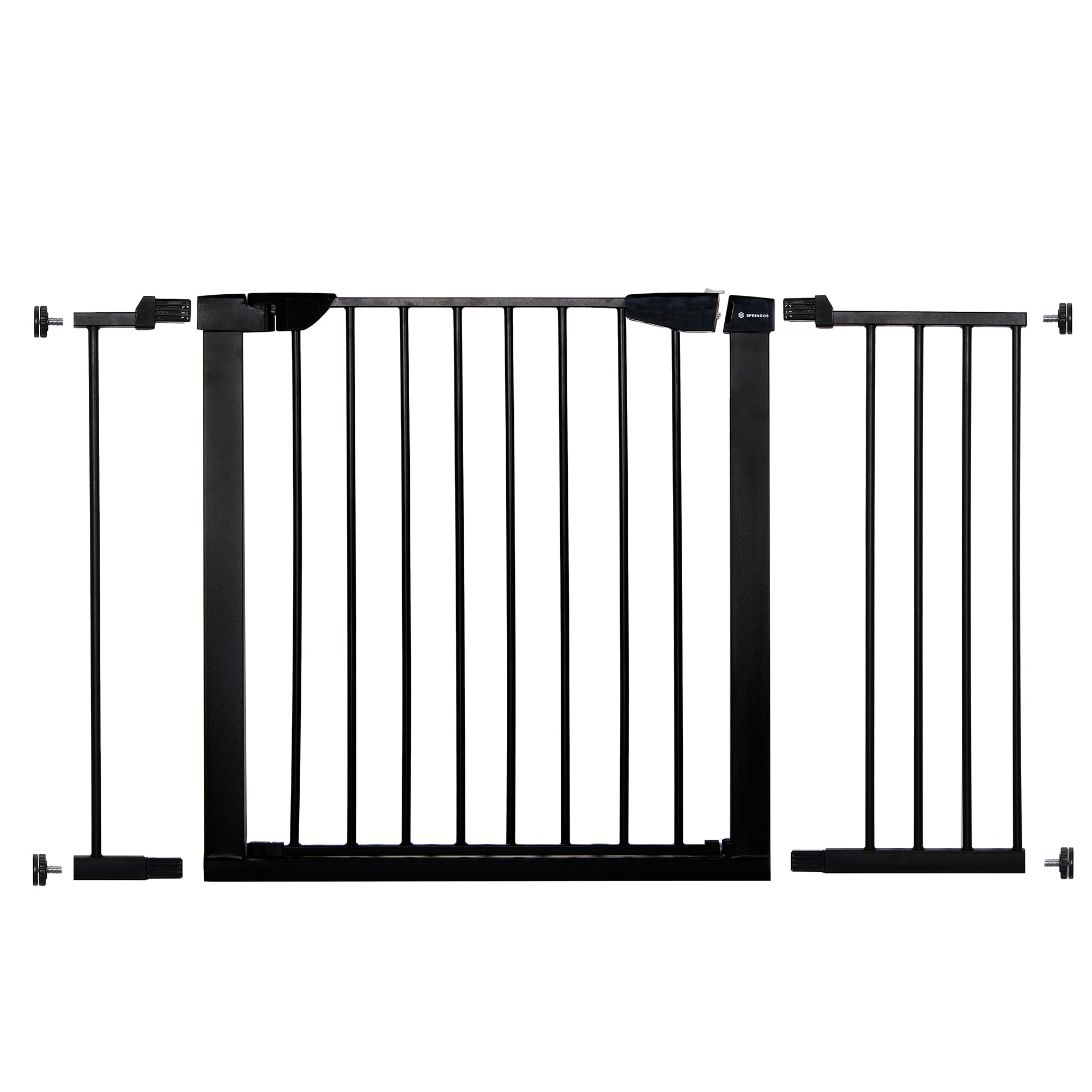 SPRINGOS barriera di sicurezza per porte e scale 2 x prolunga nera regolabile: 110-117 cm sistema di fissaggio