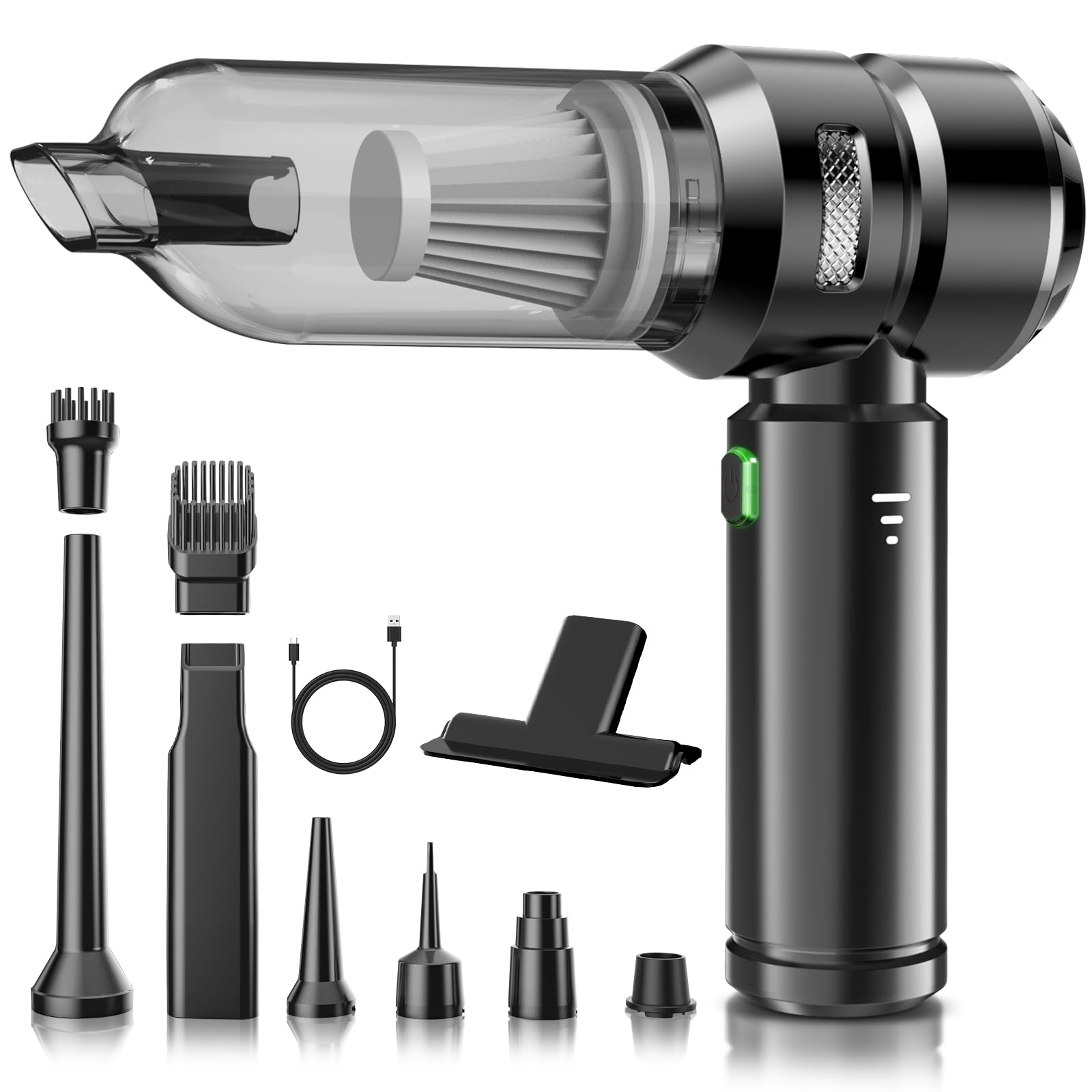 Aspirapolvere Portatile Senza Fili 8000Pa – Rimuove Polvere E Acari, Batteria 1200mAh, Leggero Per Casa E Auto
