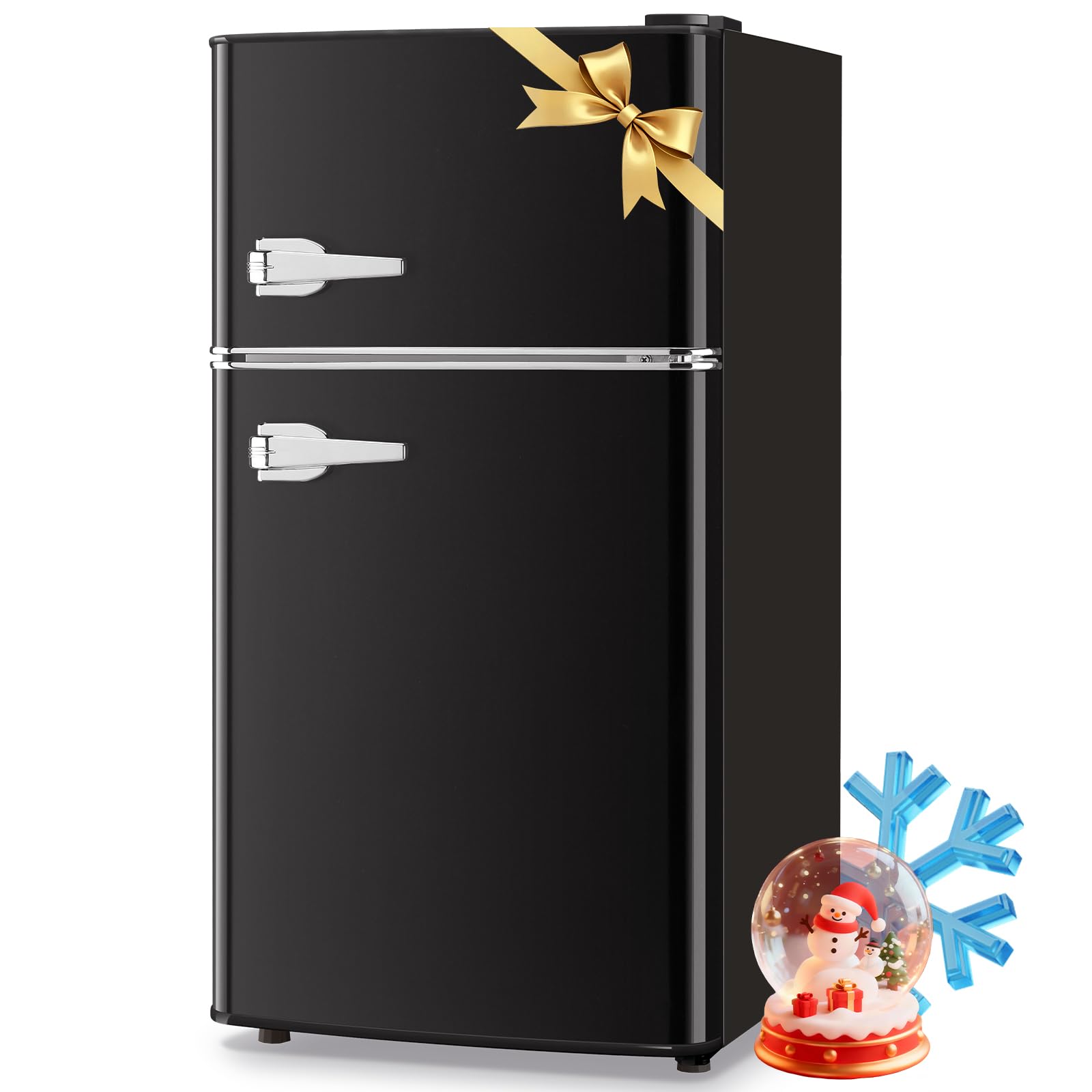 WANAI 3.5 Cu. Ft Mini Fridge with Freezer 2 Doors